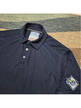 Tommy Bahama Tampa Bay Rays MLB Polo Shirt Mens M Blue Baseball Golf